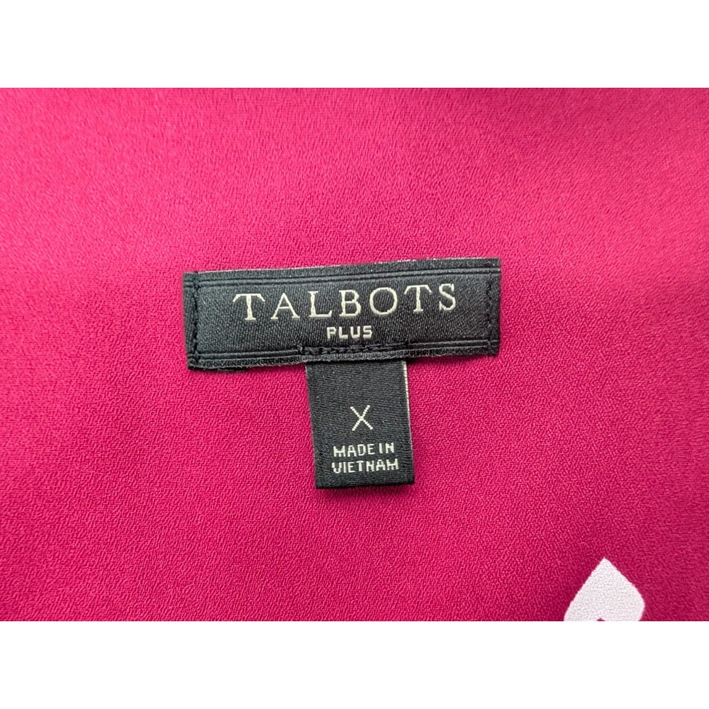 Talbots Heart Print Collared Button Front Long Sl… - image 2